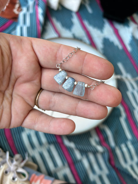 Kunzite, Moonstone, and silver Necklace and Earrings
