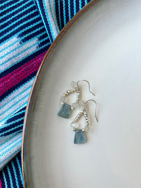 Kunzite, Moonstone, and silver Necklace and Earrings
