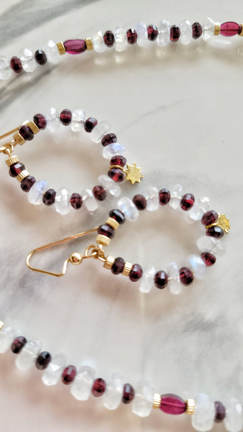 Moonstone & Garnet Set