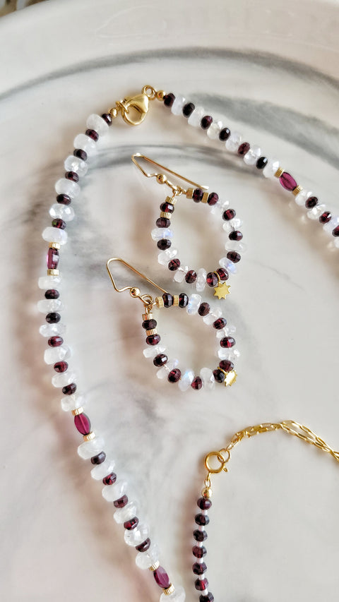 Moonstone & Garnet Set