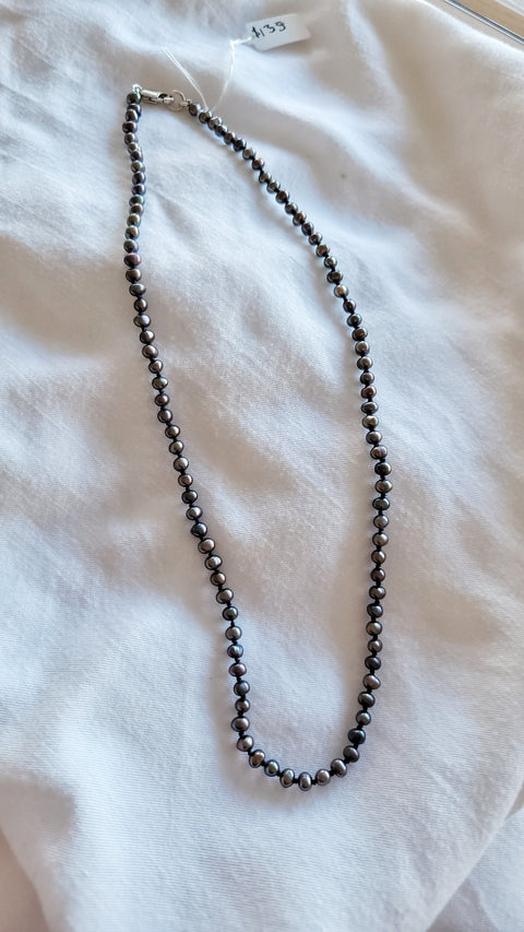 Hand-knotted black freshwater pearls