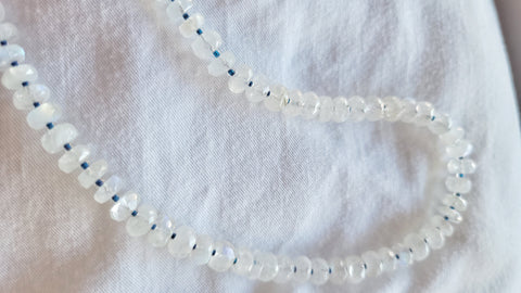 Moonstone and sterling silver necklace