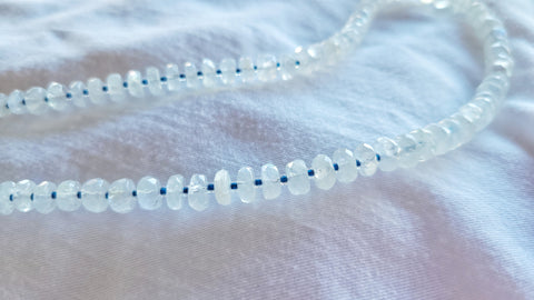 Moonstone and sterling silver necklace