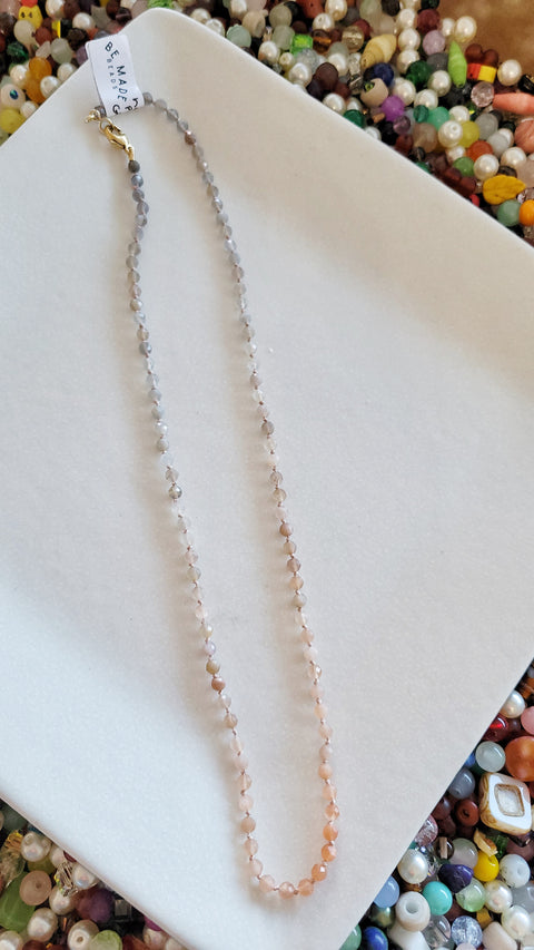 Ombre moonstone and sunstone necklace