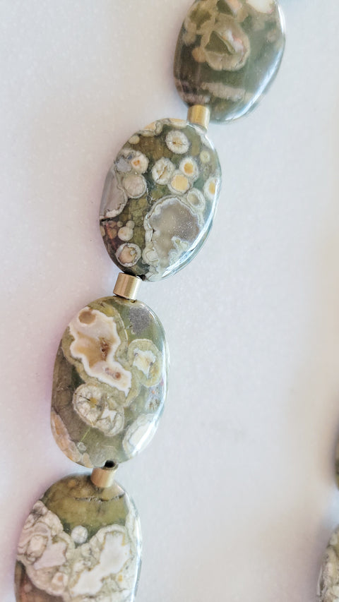 Ryolite and Brass necklace