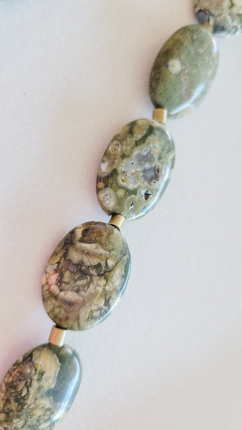 Ryolite and Brass necklace