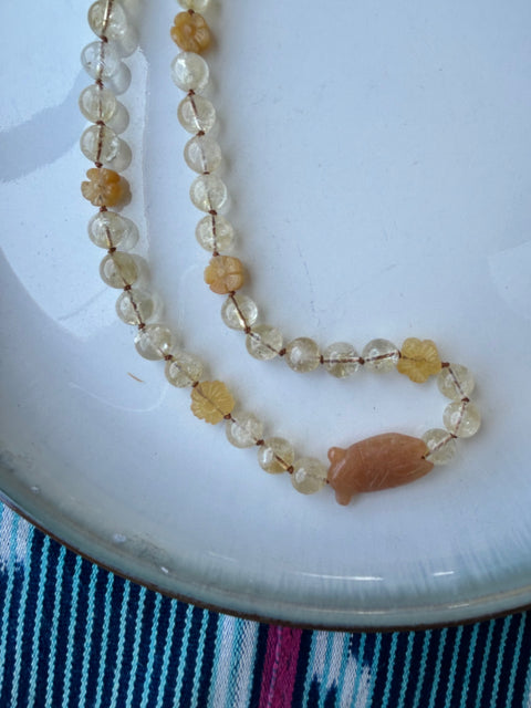 Citrine and Cicada Necklace