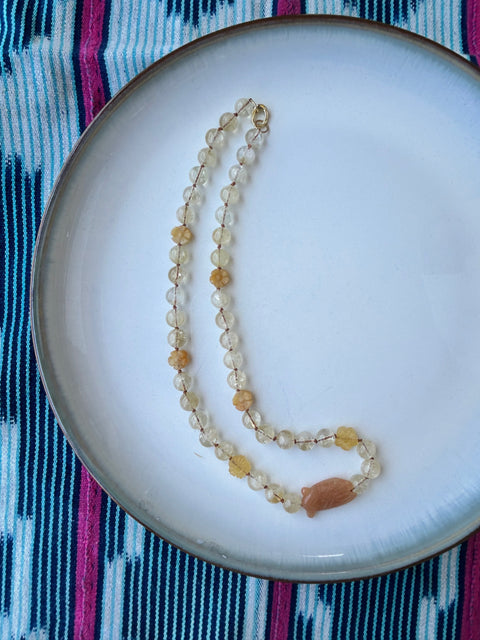 Citrine and Cicada Necklace