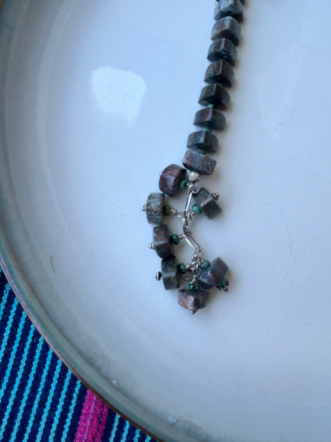 Fossilized Coral and Turquoise Bracelet