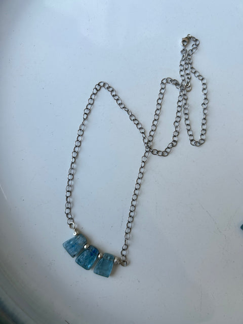 Kunzite, Moonstone, and silver Necklace and Earrings