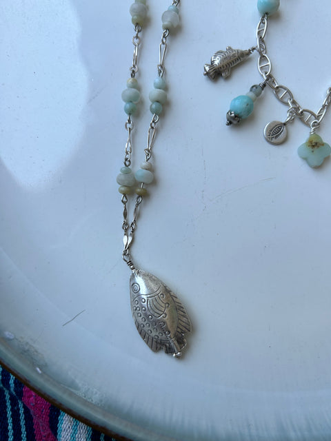 Fishing Necklace and Bracelet Set