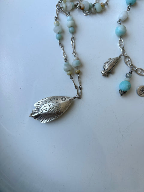 Fishing Necklace and Bracelet Set