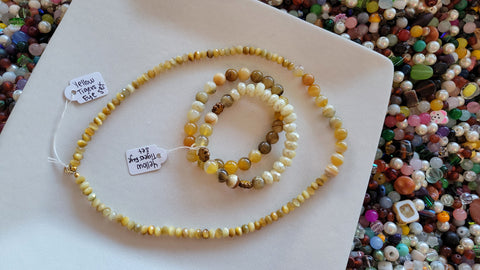 Yellow Tiger's Eye necklace and bracelet set