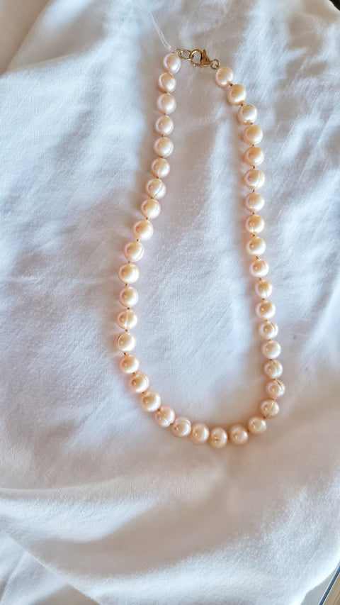 Hand-knotted pink freshwater pearls