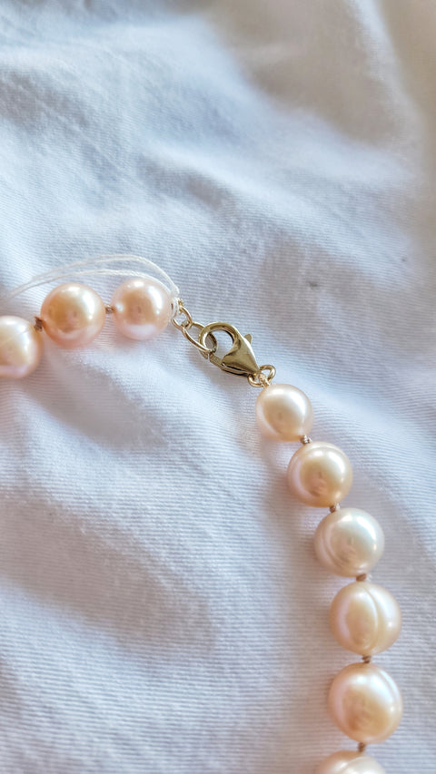 Hand-knotted pink freshwater pearls