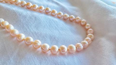 Hand-knotted pink freshwater pearls