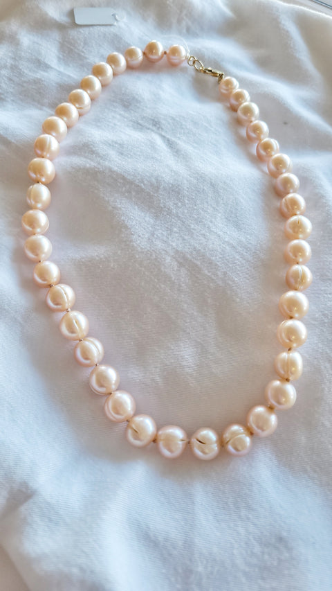 Hand-knotted pink freshwater pearls