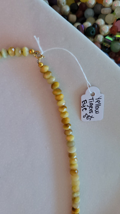 Yellow Tiger's Eye necklace and bracelet set